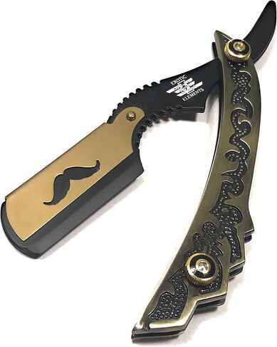 Steel Handle Straight Edge Barber Shaving Razor Limited Edition In Bronze Gold in Saudi Arabia