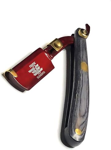 Stainless Steel Handmade Maroon and Black Men's Straight Edge Barber Razor Hair Cutting Razor in Saudi Arabia