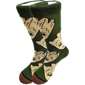 Superhero Tree Character Face All Over Print Crew Socks in Saudi Arabia