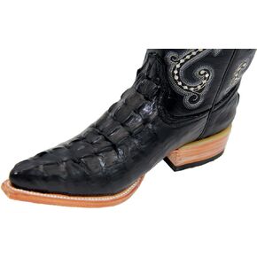 Western Shops Mens Crocodile Alligator Print Leather Cowboy Western Boots Snip Toe in Kuwait