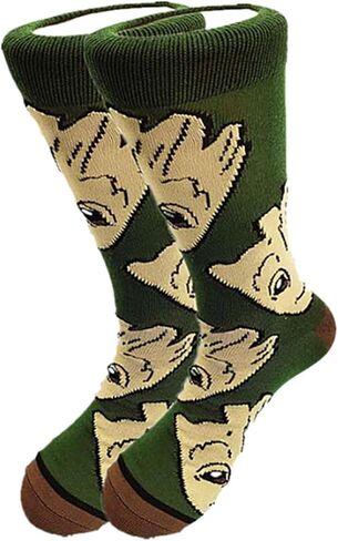 Superhero Tree Character Face All Over Print Crew Socks in Saudi Arabia