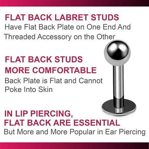 Bodyjewellery 2 قطعة 16 جرام التيتانيوم Labret ترصيع محارة ثقب الشفاه ثعبان لدغات العنكبوت الكرة مونرو الزنمة الغضروف اللولب B2ACX اختيار حجم in Saudi Arabia