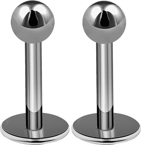 Bodyjewellery 2 قطعة 16 جرام التيتانيوم Labret ترصيع محارة ثقب الشفاه ثعبان لدغات العنكبوت الكرة مونرو الزنمة الغضروف اللولب B2ACX اختيار حجم in Saudi Arabia