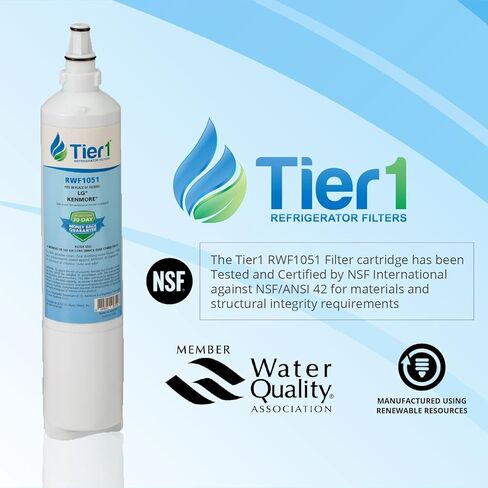 Tier1 5231JA2006A Refrigerator Water Filter 3-pk | Replacement for LG LT600P, 5231JA2006B, Kenmore 46-9990, 9990, 469990, 5231JA2006F, 5231JA2005A, Fridge Filter in Kuwait