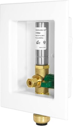 EFIELD Push-fit Pre-Assembled Ice Maker Outlet Box, 1/2-Inch Push-Fit Connection with Installed 1/4-Turn Ball Valve, White in Saudi Arabia