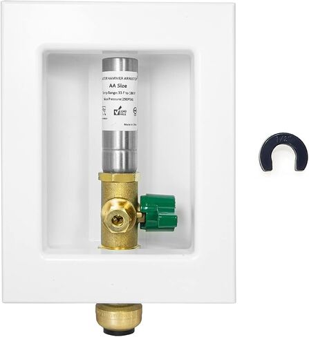 EFIELD Push-fit Pre-Assembled Ice Maker Outlet Box, 1/2-Inch Push-Fit Connection with Installed 1/4-Turn Ball Valve, White in Saudi Arabia