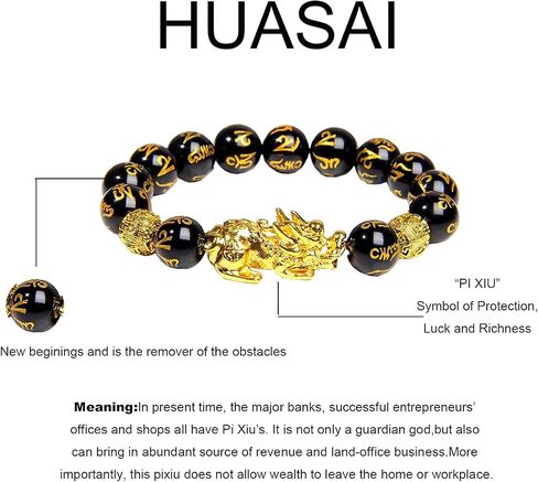 Feng Shui Black Obsidian Wealth Bracelet Pi Xiu Bracelet for Men Buddha Power Protection Bracelet Bring Luck And Prosperity in Saudi Arabia