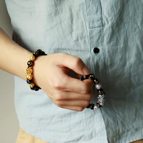 Feng Shui Black Obsidian Wealth Bracelet Pi Xiu Bracelet for Men Buddha Power Protection Bracelet Bring Luck And Prosperity in Saudi Arabia