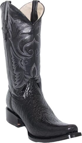 Westerns Shops Men’s Genuine Leather Luxury Bull Neck Print Western Cowboy Boot in Saudi Arabia