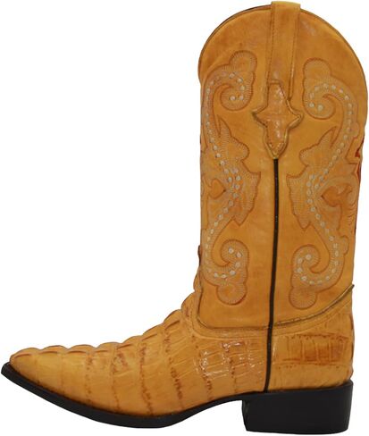Western Shops Mens Crocodile Alligator Print Leather Cowboy Western Boots Snip Toe in Saudi Arabia