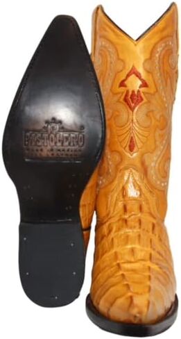 Western Shops Mens Crocodile Alligator Print Leather Cowboy Western Boots Snip Toe in Saudi Arabia