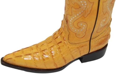 Western Shops Mens Crocodile Alligator Print Leather Cowboy Western Boots Snip Toe in Saudi Arabia