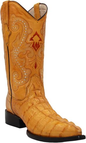 Western Shops Mens Crocodile Alligator Print Leather Cowboy Western Boots Snip Toe in Saudi Arabia