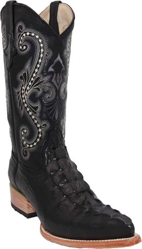 Western Shops Mens Crocodile Alligator Print Leather Cowboy Western Boots Snip Toe in Saudi Arabia
