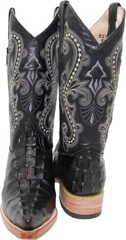 Western Shops Mens Crocodile Alligator Print Leather Cowboy Western Boots Snip Toe in Saudi Arabia