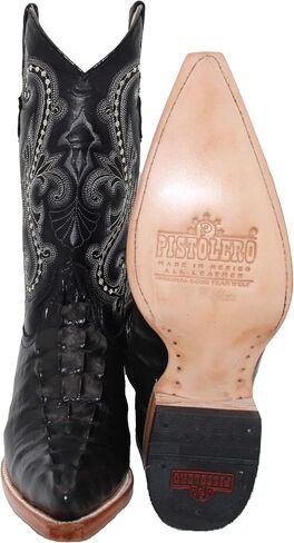 Western Shops Mens Crocodile Alligator Print Leather Cowboy Western Boots Snip Toe in Saudi Arabia