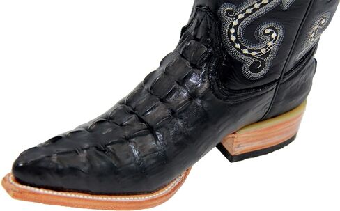 Western Shops Mens Crocodile Alligator Print Leather Cowboy Western Boots Snip Toe in Saudi Arabia
