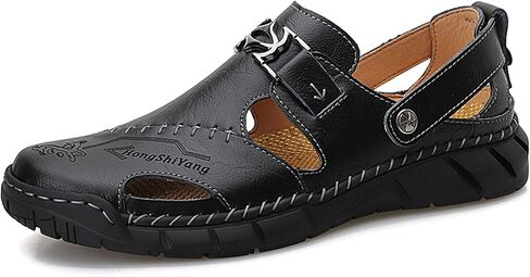Honeystore Men's Athletic Leather Hollow Slip-on Sandals Casual Shoes Plus Size in Saudi Arabia