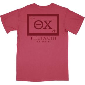 Theta Chi Fraternity Flag Comfort Colors Pocket Shirt in Kuwait