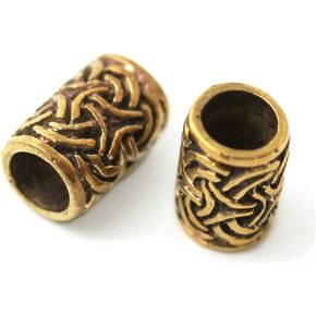 Bronze Norse Viking Celtic Beard Beads Rings, Dwarven Dreadlock Pirate Medieval Hair Beads, Pagan Jewelry