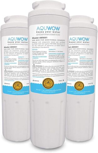 Refrigerator Water Filter Replacements 3-Pack for Maytag UKF8001, Whirlpool 4396395, EveryDrop EDR4RXD1, Pur FILTER 4, and Kenmore 46-9005 – NSF Certified Clean, Purified Drinking Water by AQUWOW in Kuwait