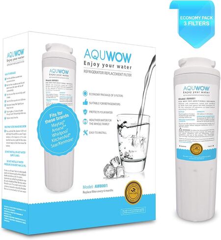 Refrigerator Water Filter Replacements 3-Pack for Maytag UKF8001, Whirlpool 4396395, EveryDrop EDR4RXD1, Pur FILTER 4, and Kenmore 46-9005 – NSF Certified Clean, Purified Drinking Water by AQUWOW in Kuwait