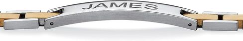 Palm Beach Jewelry Men's Stainless Steel Two Tone Bar Link Personalized ID Bracelet (11.5mm), 8.25 inches in Saudi Arabia