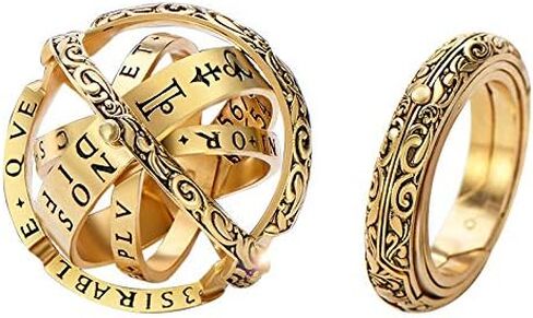 JewelBeauty Astronomical Sphere Ball Ring Women Mens Foldable Cosmic Finger Ring Couple Jewelry Best Gift for Lover (Silver, 5.5) in Saudi Arabia