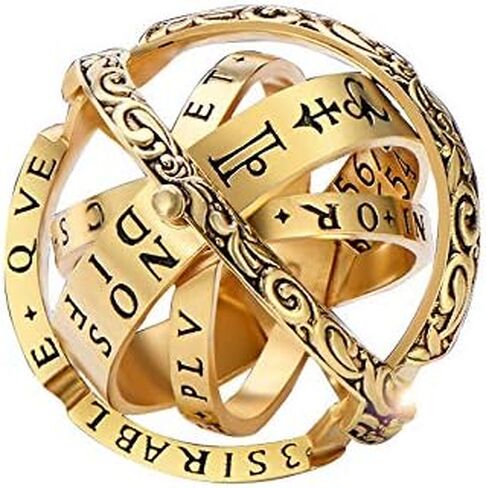 JewelBeauty Astronomical Sphere Ball Ring Women Mens Foldable Cosmic Finger Ring Couple Jewelry Best Gift for Lover (Silver, 5.5) in Saudi Arabia