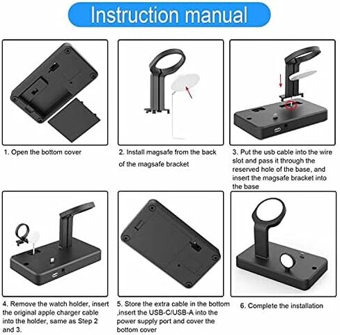 HATALKIN 36W Charger Stand Compatible with Apple Watch,iPhone 14/13/Pro/Pro Max/Mini,AirPods 3/Pro, Charging Station for Multiple Devices Holder Desk Dock (Mag Safe iWatch NOT Included) in Saudi Arabia