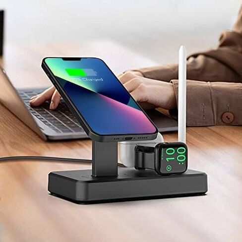 HATALKIN 36W Charger Stand Compatible with Apple Watch,iPhone 14/13/Pro/Pro Max/Mini,AirPods 3/Pro, Charging Station for Multiple Devices Holder Desk Dock (Mag Safe iWatch NOT Included) in Saudi Arabia