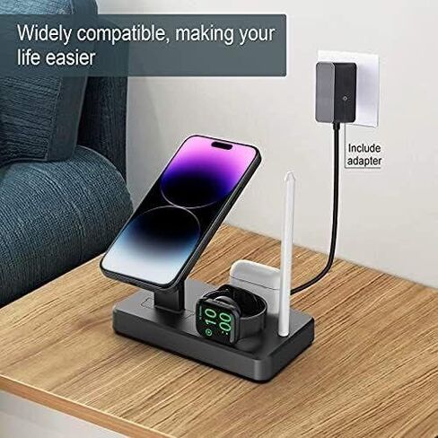 HATALKIN 36W Charger Stand Compatible with Apple Watch,iPhone 14/13/Pro/Pro Max/Mini,AirPods 3/Pro, Charging Station for Multiple Devices Holder Desk Dock (Mag Safe iWatch NOT Included) in Saudi Arabia