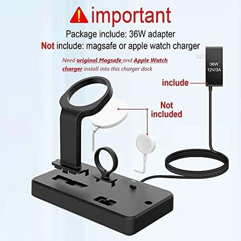 HATALKIN 36W Charger Stand Compatible with Apple Watch,iPhone 14/13/Pro/Pro Max/Mini,AirPods 3/Pro, Charging Station for Multiple Devices Holder Desk Dock (Mag Safe iWatch NOT Included) in Saudi Arabia