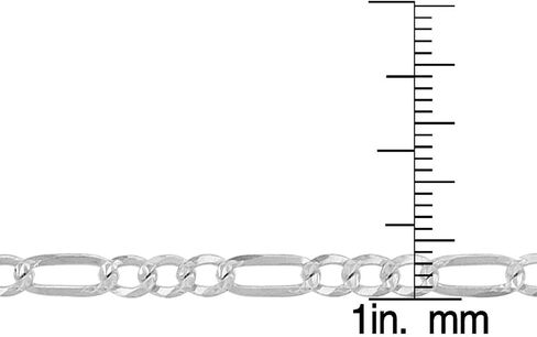 Solid 925 Sterling Silver Italian 5mm Figaro Link Chain Bracelet for Men Women - Made in Italy in Saudi Arabia