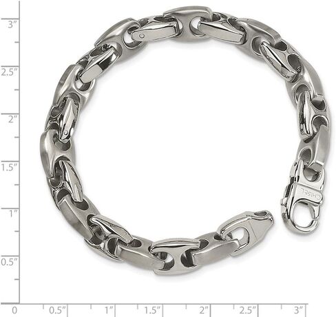 Black Bow Jewelry Men's 10mm Stainless Steel Anchor Link Chain Bracelet, 8.25 Inch in Saudi Arabia