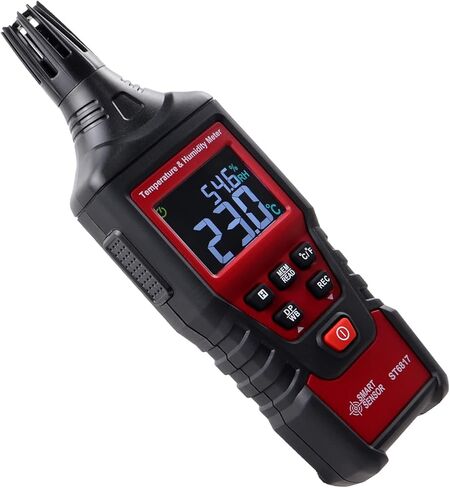 Lunarlipes ST6817 Thermometer Hygrometer, Digital Temperature Humidity Meter, Handheld Thermometer Hygrometer with Ambient, Dew Point, Wet Bulb for Outdoor and Indoor, Max/Min Hold, LCD Backlight in Kuwait