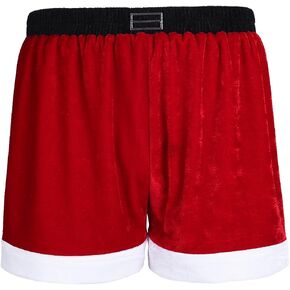 QinCiao Men's Velour Holiday Boxers Christmas Santa Cosplay Boxer Shorts Underwear Red XX-Large in Saudi Arabia