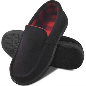DL Men's Memory Foam Moccasin Slippers Breathable Moccasin Slippers Micro Wool House Shoes Anti-Slip Sole Indoor Outdoor in Saudi Arabia