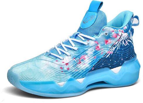 Hopelong High Upper Mens Basketball Shoes Breathable Non Slip Outdoor Sneakers Cushioning Workout Shoes High Collar Basketball Shoes for Boys Coolest Basketball Shoe with Buttons (Size 5-11) in Saudi Arabia