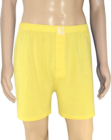 Biagio Mens Solid Light Gold Color BOXER 100% Knit Cotton Shorts in Saudi Arabia