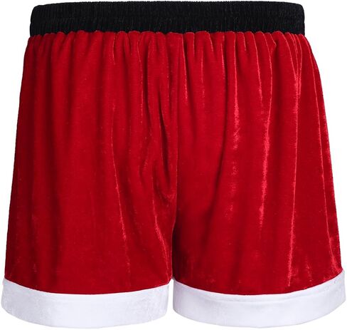 QinCiao Men's Velour Holiday Boxers Christmas Santa Cosplay Boxer Shorts Underwear Red XX-Large in Saudi Arabia