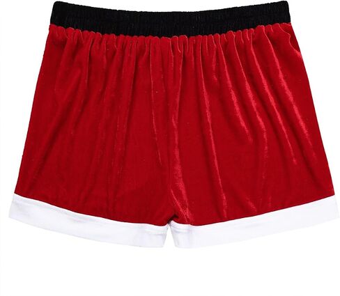 QinCiao Men's Velour Holiday Boxers Christmas Santa Cosplay Boxer Shorts Underwear Red XX-Large in Saudi Arabia