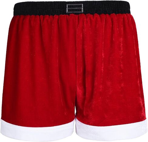 QinCiao Men's Velour Holiday Boxers Christmas Santa Cosplay Boxer Shorts Underwear Red XX-Large in Saudi Arabia