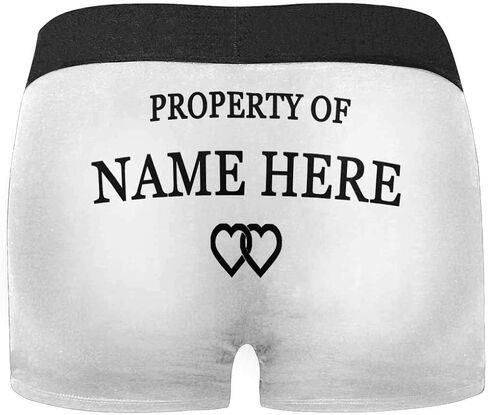 Custom Text Boxers Property of Custom Name 3 Red Hearts Navy Personalized Briefs Underwear for Men in Kuwait