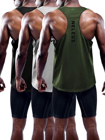NELEUS Men's 3 Pack Workout Running Tank Top Sleeveless Gym Athletic Shirts in Saudi Arabia