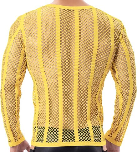 YOOBNG Sexy Men's T-Shirt Mesh Fishnet Sleeveless Undershirt Hollow Out Tank Top in Saudi Arabia