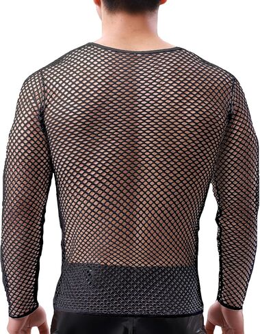 YOOBNG Sexy Men's T-Shirt Mesh Fishnet Sleeveless Undershirt Hollow Out Tank Top in Kuwait