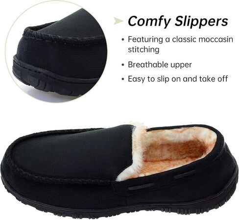 Vonair Mens Moccasin Slippers Indoor Outdoor Slip on Warm House Shoes Breathable Moccasins for Men in Saudi Arabia