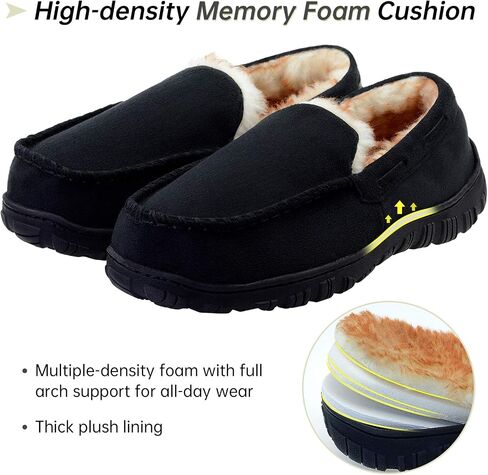 Vonair Mens Moccasin Slippers Indoor Outdoor Slip on Warm House Shoes Breathable Moccasins for Men in Saudi Arabia
