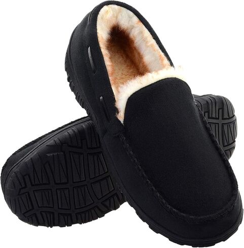 Vonair Mens Moccasin Slippers Indoor Outdoor Slip on Warm House Shoes Breathable Moccasins for Men in Saudi Arabia